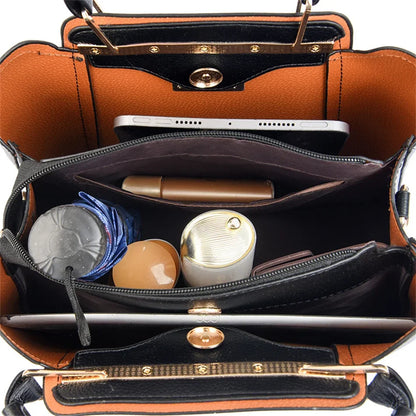 3 couches grande capacité femmes sac fourre-tout en cuir souple sacs à main de luxe femmes sacs concepteur couleur unie sac à bandoulière sacs à main 2025