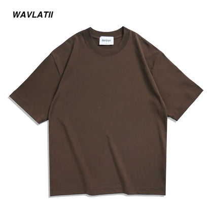 WAVLATII-T-shirt Respiré pour Homme et Femme, Streetwear Décontracté, Blanc, Noir, Basique, Été, Y-for Young, Nouveau, 260, 101WMT2401