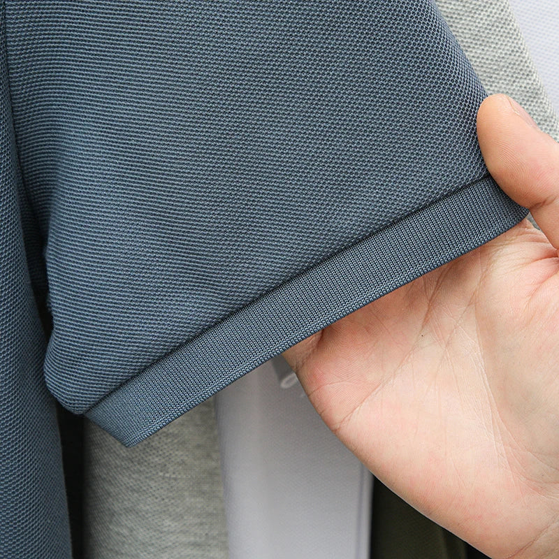 Polo d'été brodé de haute qualité pour hommes, chemise à manches courtes en pur coton respirant et décontracté pour affaires
