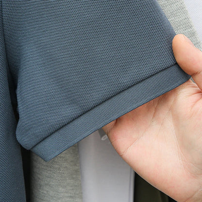 Polo d'été brodé de haute qualité pour hommes, chemise à manches courtes en pur coton respirant et décontracté pour affaires