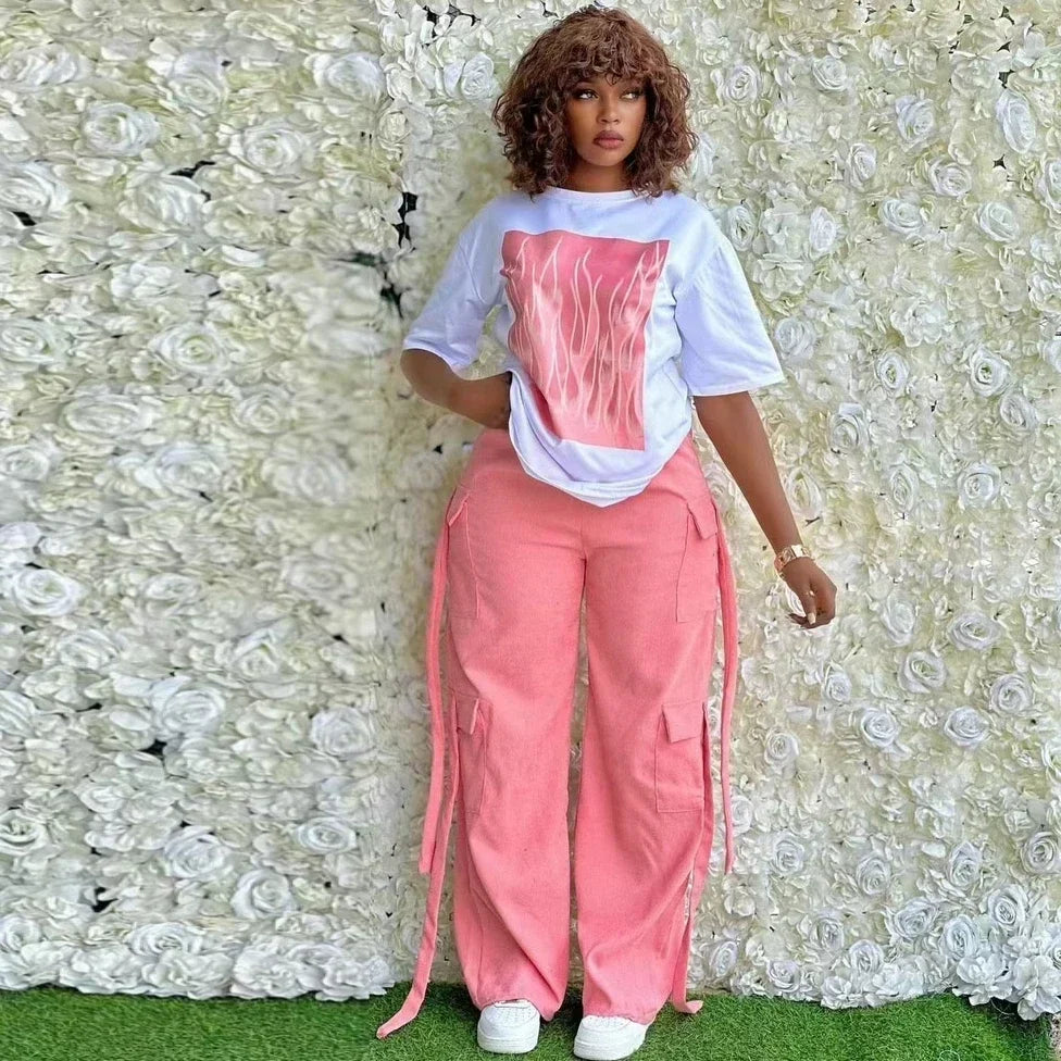 Ensemble Dashiki Africain pour Femme, Haut et Pantalon Assortis, Nouvelle Collection Printemps Été 2025, 2 Pièces