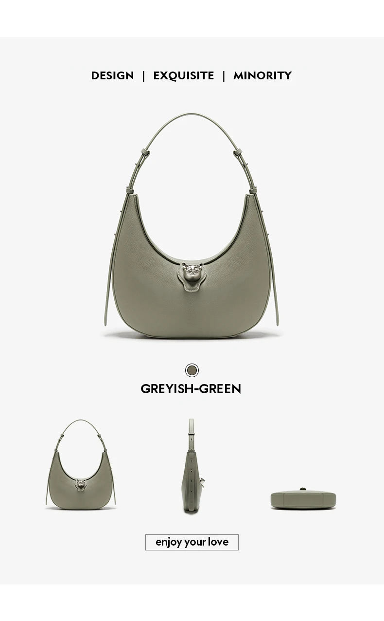 BAFELLI 2025 nouveau sac à main pour femmes série chat en cuir véritable marque de luxe mode rétro STYLE épaule HOBOS sacs à rabat femme