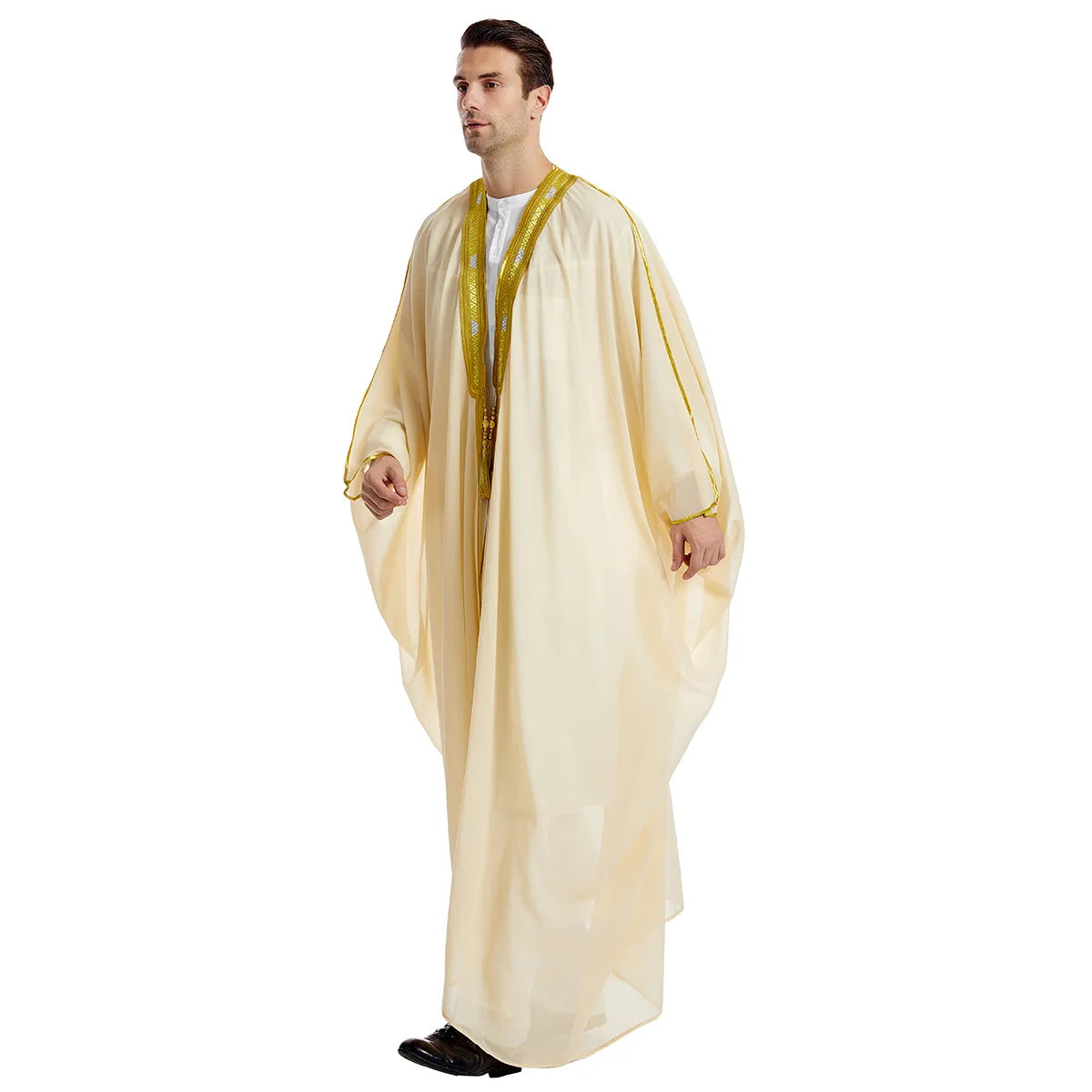 Eid hommes musulmans Jubba Thobe hommes Cardigan Abaya Robe longue islamique Ramadan Kimono longue Robe saoudienne arabe Musulman Caftan dubaï