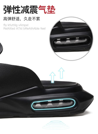 Luxury Men's Genuine Leather Sandals Classic Roman Men Shoes Slippers Soft Comfortable Men Non-slip Walking Slippers Footwea