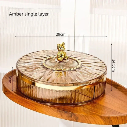 Boîte à snacks transparente multicouche, anti-poussière, acrylique, fruits secs, boîte de rangement pour bonbons et noix, salon moderne, conteneur solaire