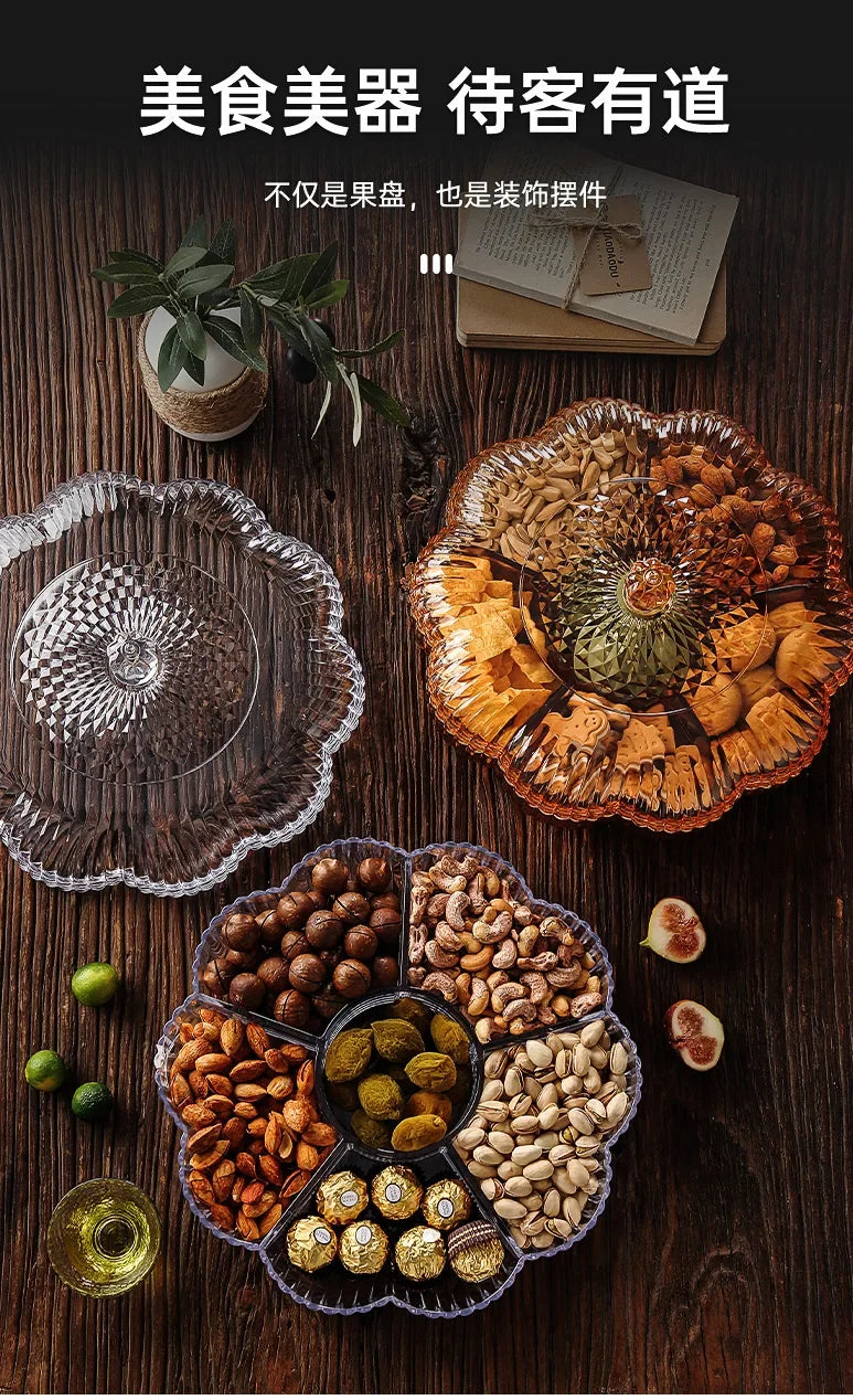 Boîte à snacks transparente multicouche, anti-poussière, acrylique, fruits secs, boîte de rangement pour bonbons et noix, salon moderne, conteneur solaire