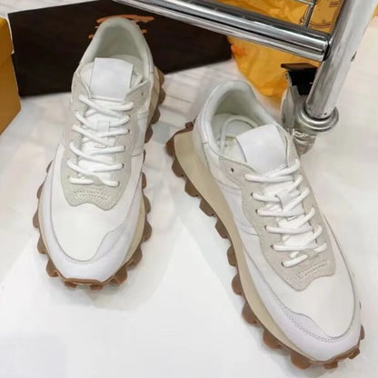 Chaussures de course rétro en daim pour femmes, baskets épaisses, tissu respirant, chaussures de sport à plateforme plate, mode décontractée, recommande une augmentation