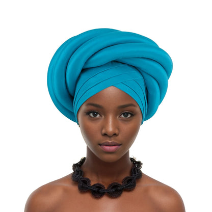 Turban Tressé pour Femme Africaine, Couvre-Chef Brut du Nigeria, Chapeau Musulman de ix, Vêtement de Sauna