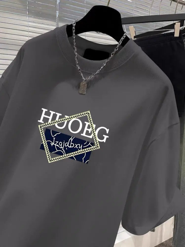 T-shirt à manches courtes en pur coton de style européen pour femmes, vêtements d'été décontractés, haut imprimé à col rond, pull basique pour femme