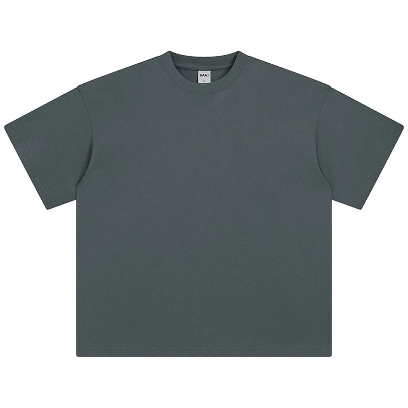 100 T shirt en coton lourd pour hommes et femmes, Tops à manches courtes, Tee shirts solides et surdimensionnés, vêtements de qualité 6.8oz 230gsm