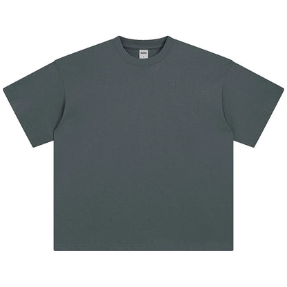 100 T shirt en coton lourd pour hommes et femmes, Tops à manches courtes, Tee shirts solides et surdimensionnés, vêtements de qualité 6.8oz 230gsm