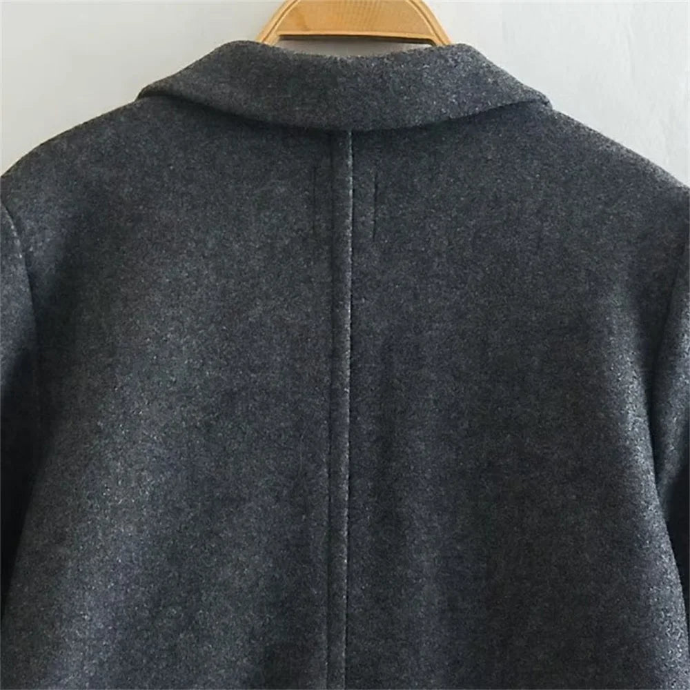 UNIZERA2023-Manteau mi-long pour femme, col trempé, col rabattable, manteau Open Smile, polyvalent, nouveau, automne et hiver