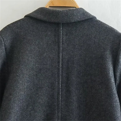 UNIZERA2023-Manteau mi-long pour femme, col trempé, col rabattable, manteau Open Smile, polyvalent, nouveau, automne et hiver