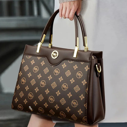 Sac fourre-tout rétro de grande capacité, sac à main imprimé couleur assortie Simple, cadeau pour maman, sac à bandoulière Simple, fermeture à glissière, autre matériau