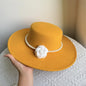 Chapeau Fedora de Style français pour femmes, chapeau en feutre à bord large de 10CM, Derby d'hiver et d'automne, chapeaux de Jazz de mariage
