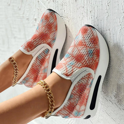 Chaussures plates en dentelle à plateforme pour femmes, baskets de Sport en maille respirantes, sandales décontractées, pour course à pied, plage, danse à bascule, nouvelle collection été 2023