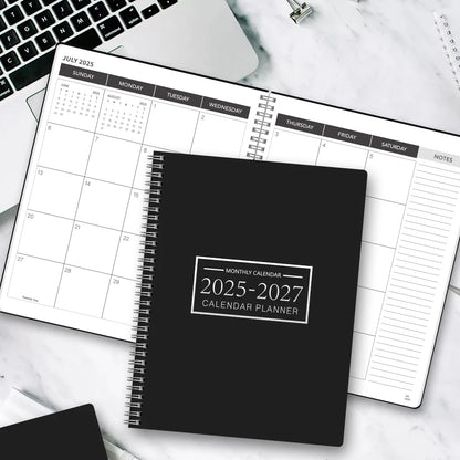 1Pc A4 2025.7-2027.6 Planificateur mensuel et calendrier 2 ans mensuels à partir de 2025 juin. 2027, 24 mensuels, avec 3 autocollants