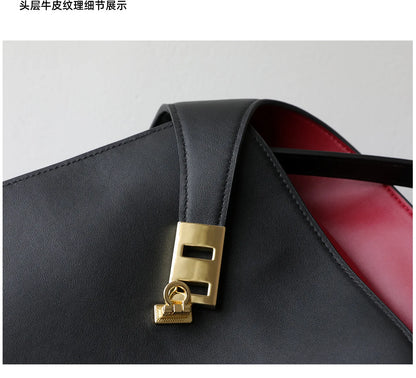 Niche léger luxe haut de gamme en cuir grande capacité première couche peau de vache sac à main pour femme sac fourre-tout banlieue loisirs polyvalent