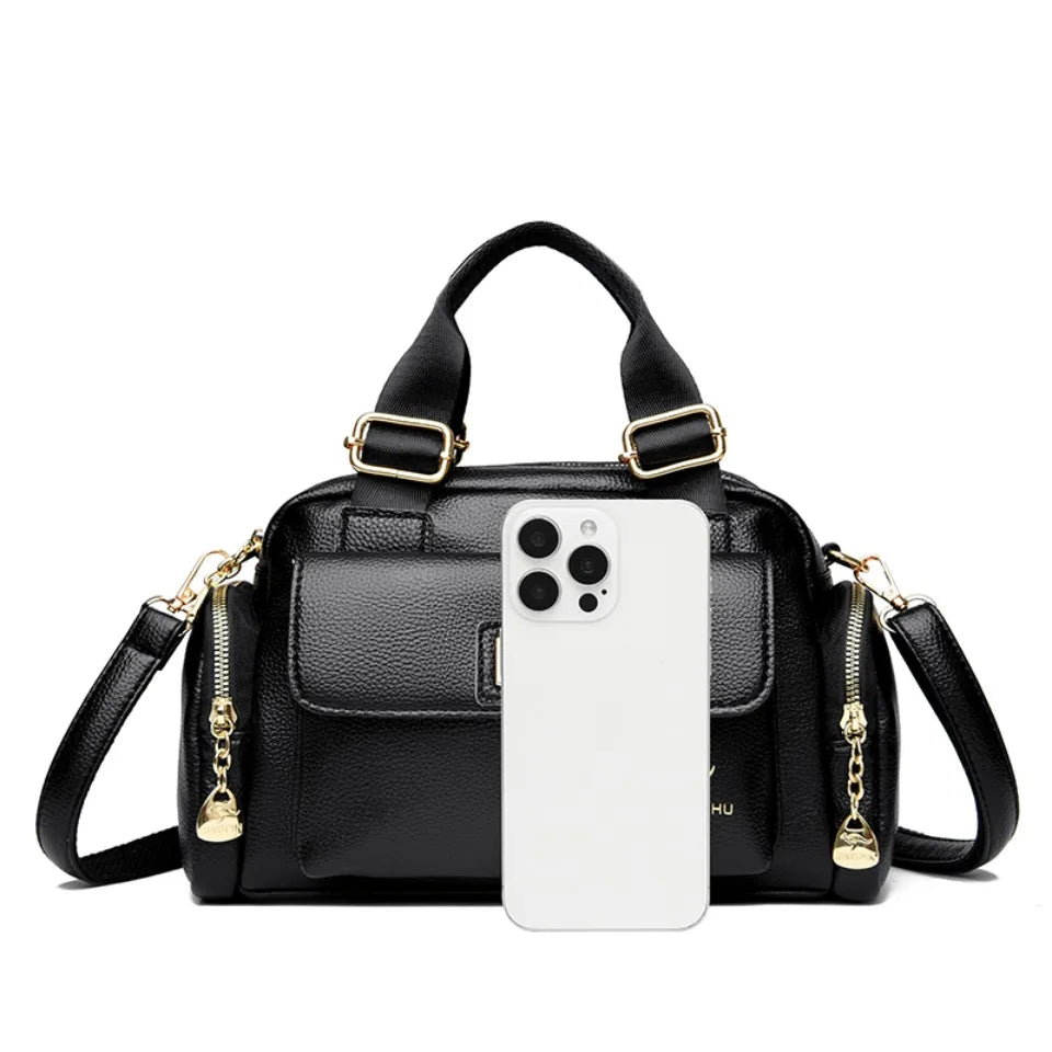 Sac à bandoulière en cuir PU de haute qualité pour femmes, fourre-tout, sacoche multi-poches pour les déplacements quotidiens