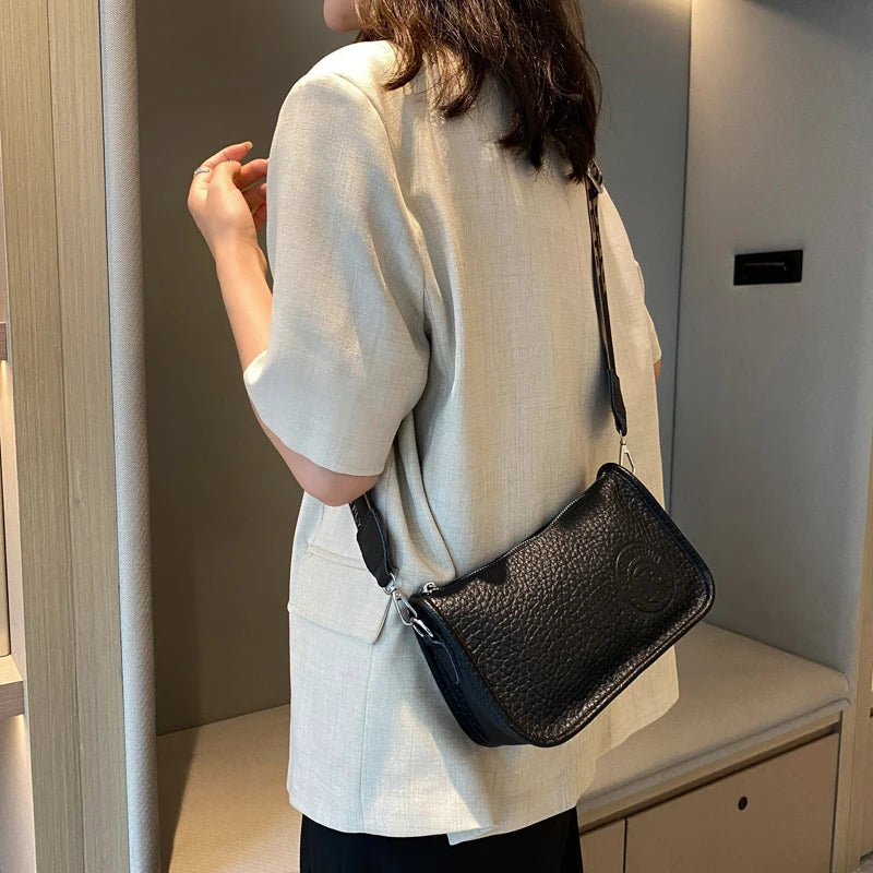 Sacs à bandoulière en cuir véritable de vache pour femmes, tendance 2023, sacs à main pour dames, sac à bandoulière en cuir souple, sacoche