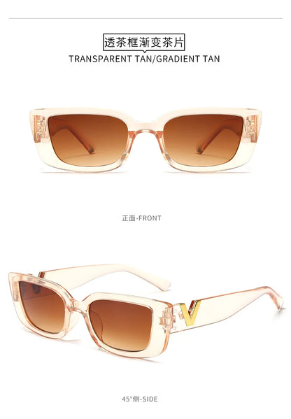 Nouveau petit cadre en forme de V mode lunettes de soleil femmes marque concepteur carré lunettes de soleil femmes loisirs de plein air lunettes UV400