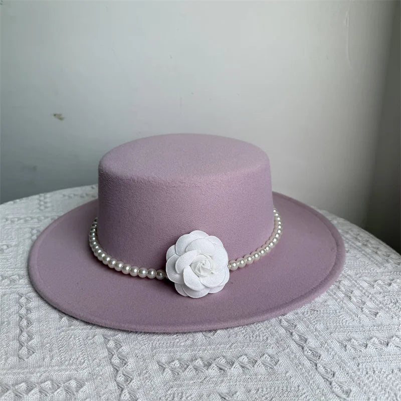 Chapeau Fedora de Style français pour femmes, chapeau en feutre à bord large de 10CM, Derby d'hiver et d'automne, chapeaux de Jazz de mariage
