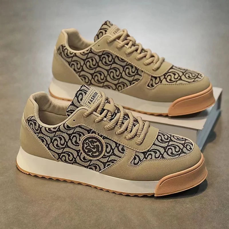 Printemps automne chaussures hommes augmenté mode cuir chaussures décontractées conseil chaussures de haute qualité en plein air grosses baskets Style britannique