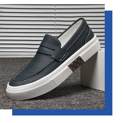 Mocassins d'été pour hommes, chaussures décontractées vertes faites à la main, chaussures de marche pour hommes, chaussures de conduite polyvalentes à semelle épaisse