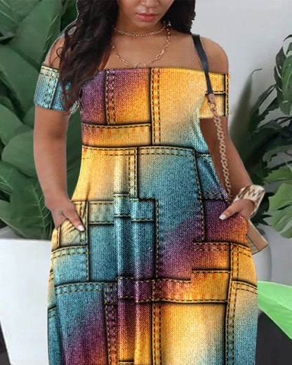 BERAKAH SUPRÊME -6 Robe longue en Polyester imprimé pour femmes africaines, Sexy, mode, manches courtes, Maxi, été, 2023