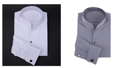Chemise Française à Manches sulfpour Homme, Coupe Cintrée, Style Business Elite, pour Mariage, Printemps et Automne, 2024