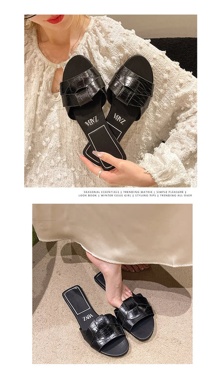 Offre spéciale femmes pantoufles à talons bas pantoufles confortables Sexy croix Peep orteil chaussures de luxe en plein air plage femmes respirabilité chaussures