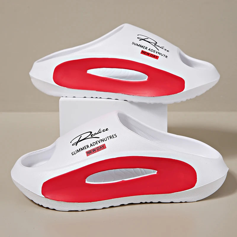 Pantoufles de Couple, vêtements d'extérieur d'été, sandales de plage antidérapantes à semelles épaisses, sandales pour hommes et femmes