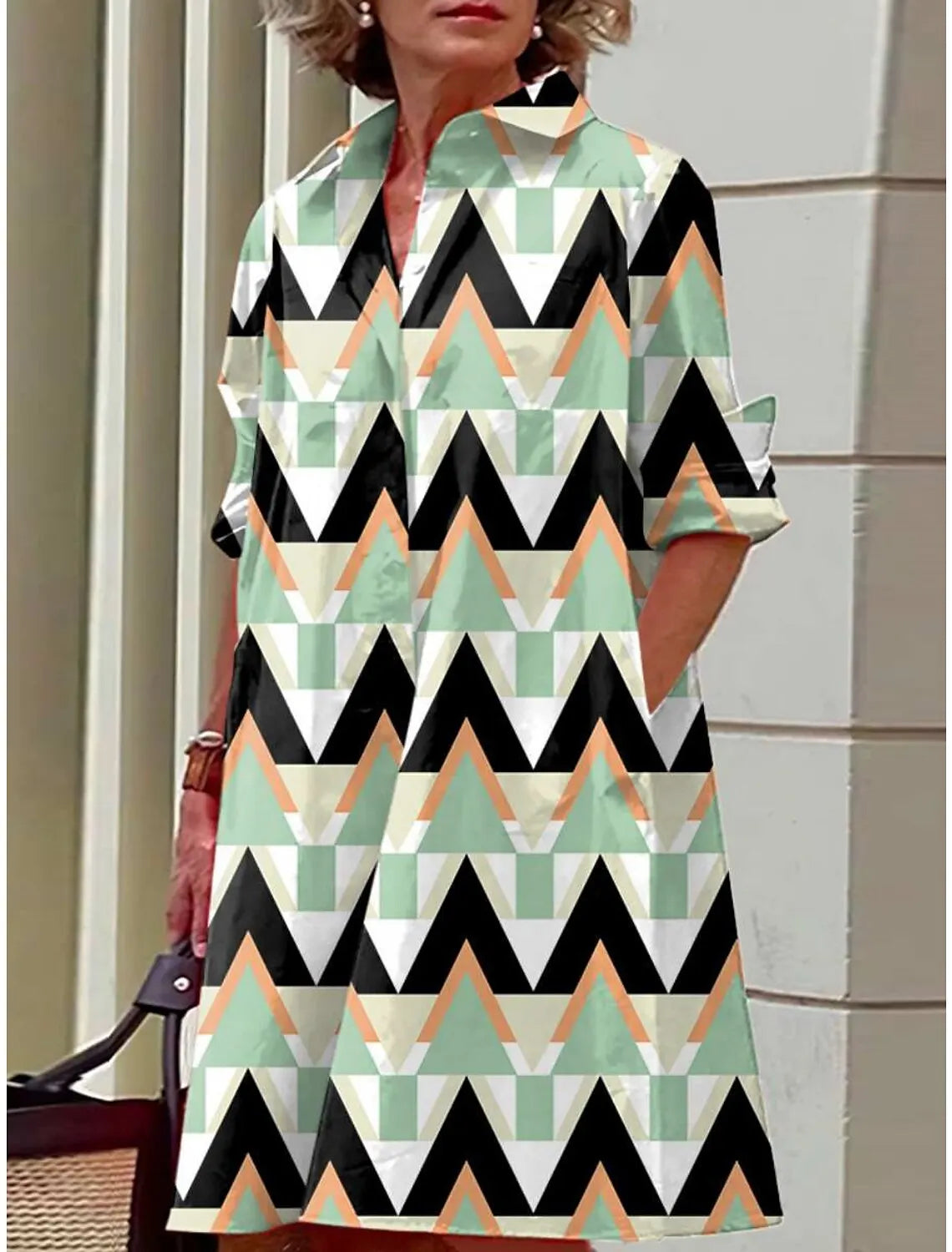 Mcdv-Robe chemise blanche longue pour femme, robe coréenne décontractée, robe rétro, cardigan asymétrique, taille moyenne, printemps et automne