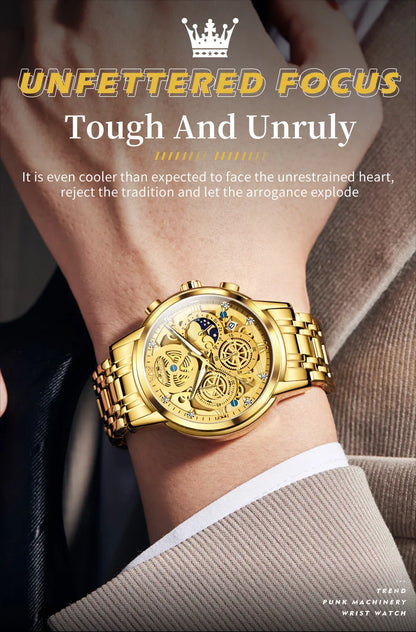 OLEVS marque originale montres pour hommes de luxe mode montre à Quartz de haute qualité nouveau Concept conception bracelet en acier inoxydable montre-bracelet