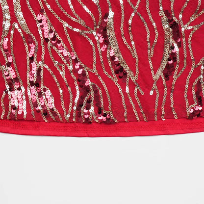 Robe de soirée à paillettes pour femmes, grande taille, col en v, dos nu, S10272