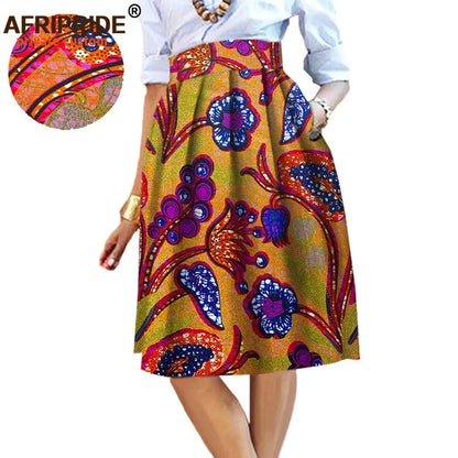 2025 été Original Style africain vêtement jupe Midi pour les femmes privé personnalisé de haute qualité Batik coton Femmal vêtements A 722704