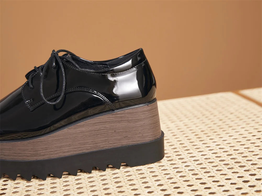 Plate-forme plate solide pour femmes, chaussures plates pour femmes, Parker carré, décontracté, printemps, automne, tout neuf, mode, strucgirls, loisirs