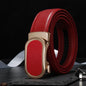 Ceinture bleue pour hommes et femmes, ceintures à boucle automatique, ceinture féminine Cinturon décontractée à la mode, vert blanc noir rouge disponible