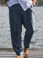 Pantalon en lin ample et respirant pour hommes, décontracté, pour loisirs quotidiens, confortables, fins, à la mode, couleur unie, printemps été