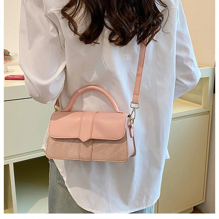 Sac à main en cuir PU pour femme, sac à bandoulière, sac sous les bras vintage, cartable carré, noir, mode initiée