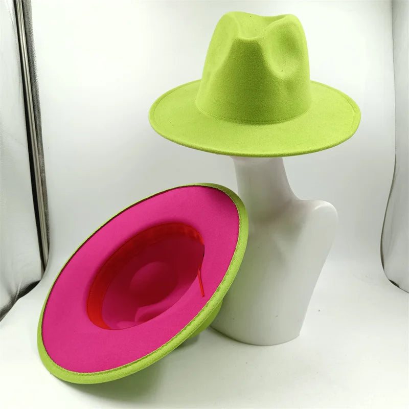 Chapeau Fedora à larges bords pour hommes et femmes, chapeau en feutre ander, chapeau d'église, laine douce, grande taille, DN, britannique, 60cm