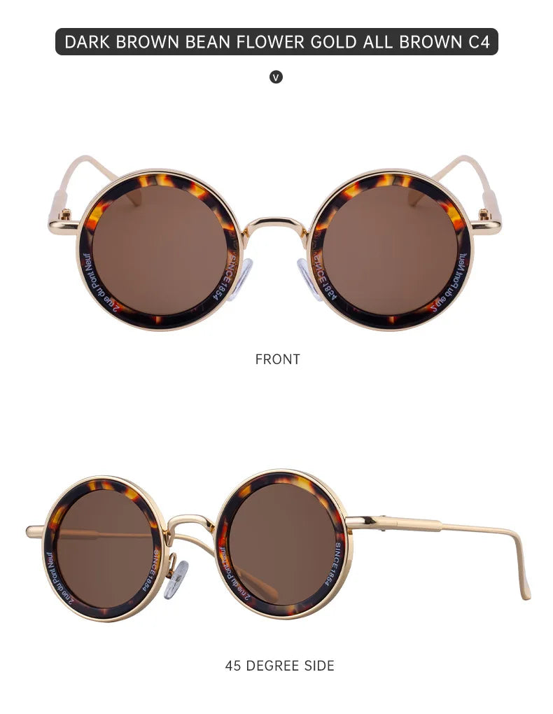 Lunettes De Soleil rondes Steampunk hommes Vintage Punk lunettes De Soleil femmes à la mode rétro lunettes De mode Gafas De Sol Hombre Lunette Soleil Femme