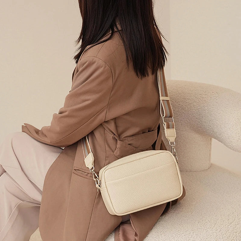 Sacs à bandoulière couleur Hit pour femmes, sacoches en cuir PU, petit sac à main à large sangle