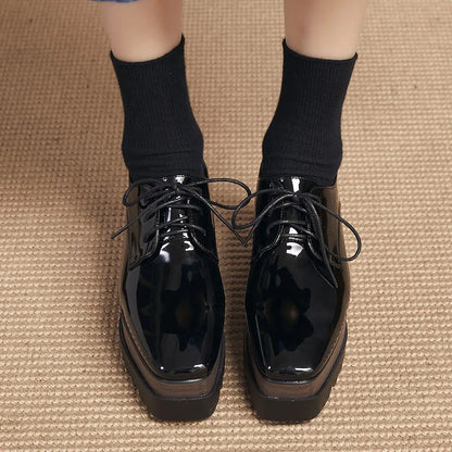 Plate-forme plate solide pour femmes, chaussures plates pour femmes, Parker carré, décontracté, printemps, automne, tout neuf, mode, strucgirls, loisirs