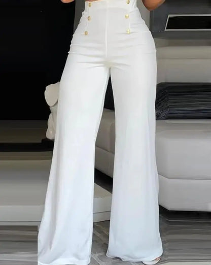Pantalon Bootcut élégant taille haute, jambes larges, mode européenne et américaine, pantalon évasé Simple pour femmes, été 2023