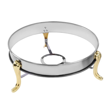 Ensemble de réchaud rond de 3L, chauffe-aliments en acier inoxydable avec couvercle et poignées de transport, feu réglable, dispositif de réchauffement des aliments