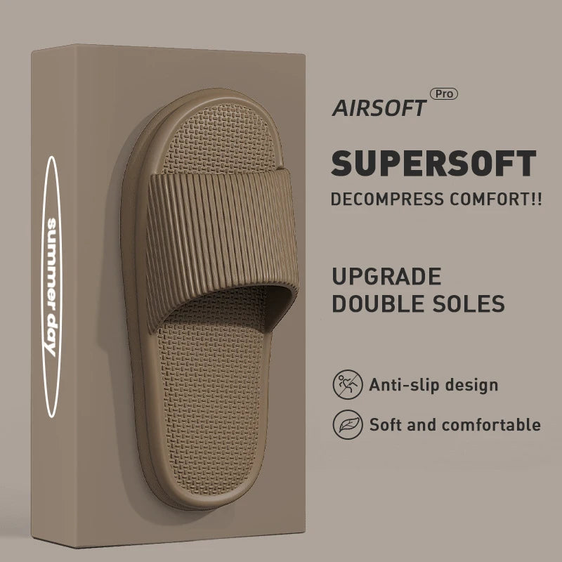 Jolies pantoufles d'été de couleur unie pour femmes et hommes, diapositives de salle de bain EVA antidérapantes, sandales légères concises, chaussures de couple