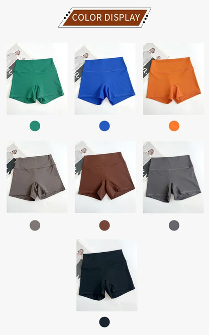 Short de motard de sport pour femmes, sensation nue, taille haute, Yoga, Push Up, Leggings de Fitness, contrôle du ventre, Slim