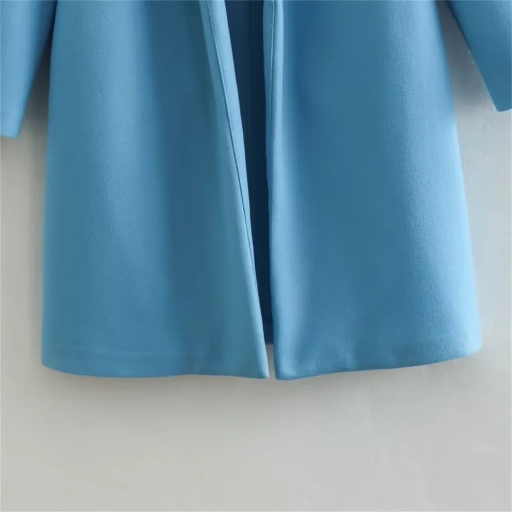 UNIZERA2023-Manteau mi-long pour femme, col trempé, col rabattable, manteau Open Smile, polyvalent, nouveau, automne et hiver