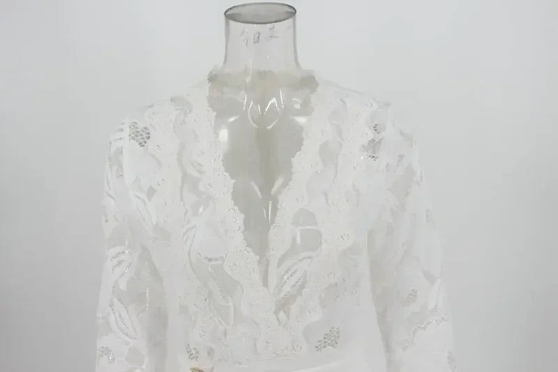 Combinaison blanche en dentelle pour femme, salopette élégante, longue, une pièce, taille haute, plume, soirée de mariage, barboteuses sexy, Y2K